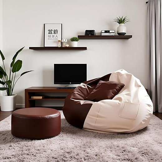 OHSTORE Bean Bag Cover Set Faux Leather 4XL