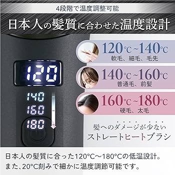 Amazon | UR.SALON ヒートブラシ ヘアアイロン ブラシ型 【日本