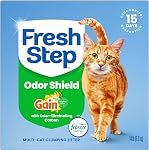 Fresh Step Clumping Cat Litter with Febreze Gain Scent, Long Lasting Odor Control Kitty Litter with Activated Charcoal, Low Dust Formula, 14 lb