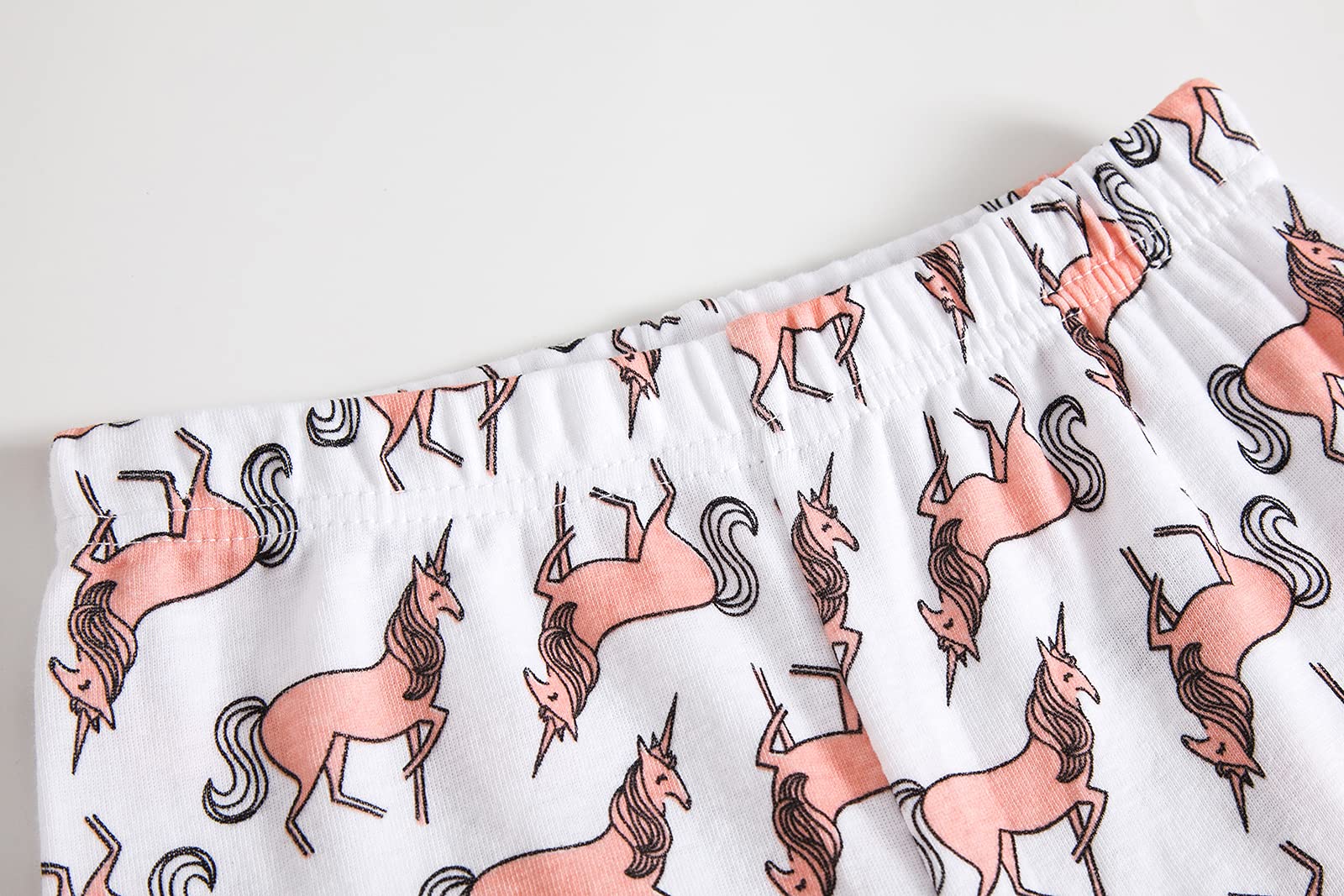 Mädchen Schlafanzug Kurz Einhorn Kurzer Pyjamas Baumwolle Zweiteiliger Sommer Schlafanzüge Set Kinder Nachtwäsche Größe 1-12 Jahre