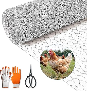 Chicken Wire,16"50FT Chicken Wire Fencing for Garden Poultry, Hexagonal Galvanized Chicken Wire Mesh, Sturdy Chicken Wire Roll Plant Protector,Rabbit Fence, Wire Fence Rolls for Craft Projects