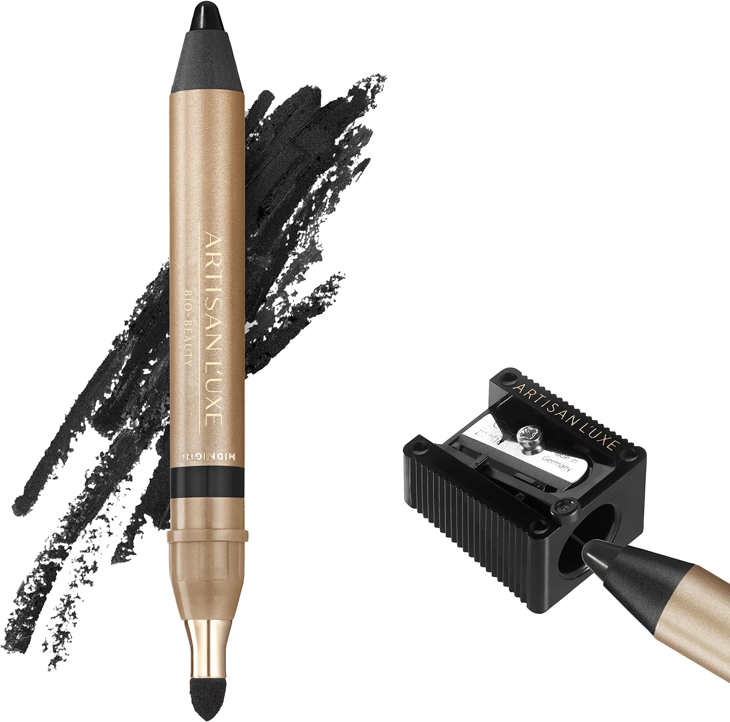 Beauty Velvet Jumbo Eyeliner Pencil Smokey Eyes in 3 Minutes Water Proof, Smudge Proof, Long Lasting Age Defying Essential Oils Midnight (Shade: Black)