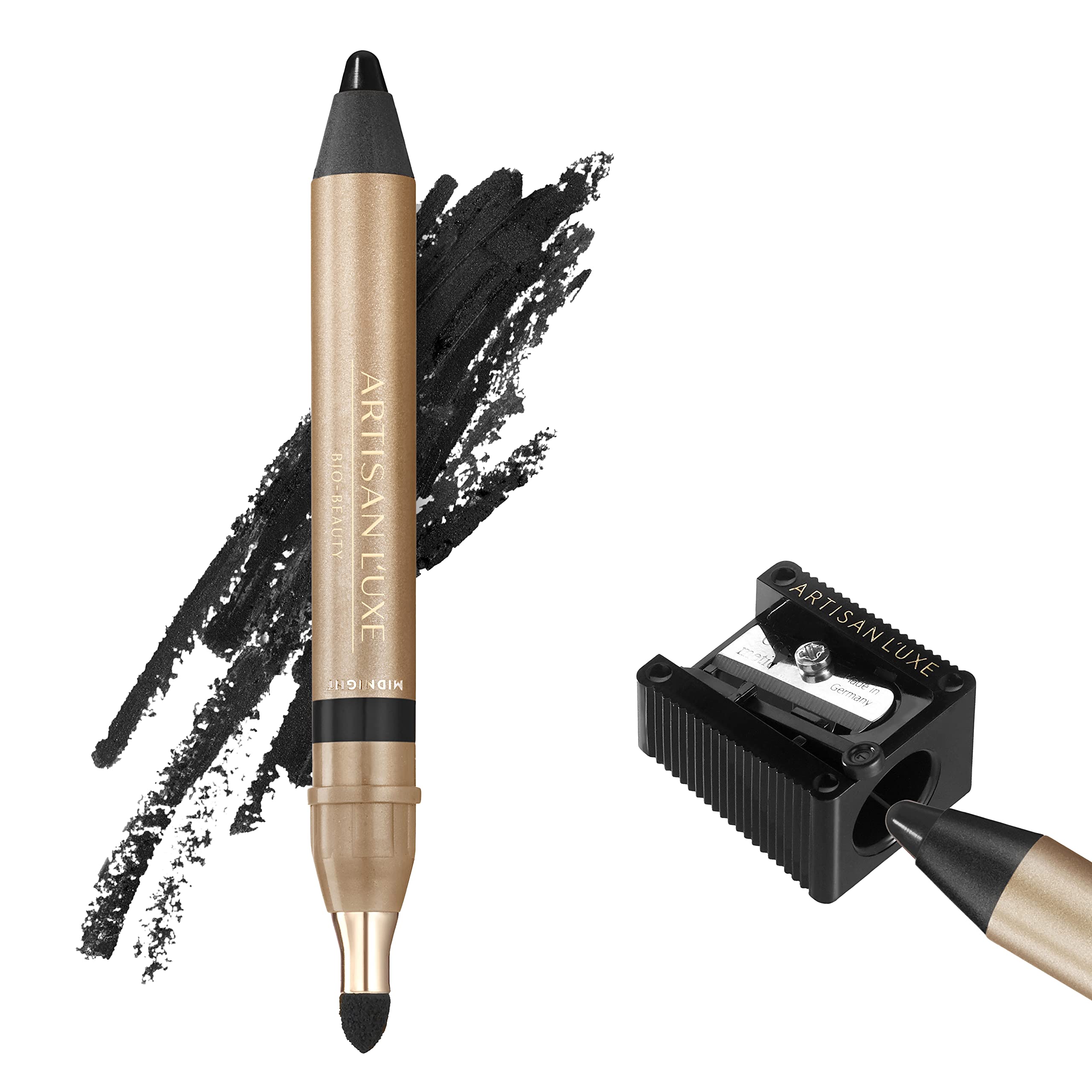 Artisan L'uxe Beauty Velvet Jumbo Eyeliner Pencil Smokey Eyes in 3 Minutes Water Proof, Smudge Proof, Long Lasting Age Defying Essential Oils Midnight