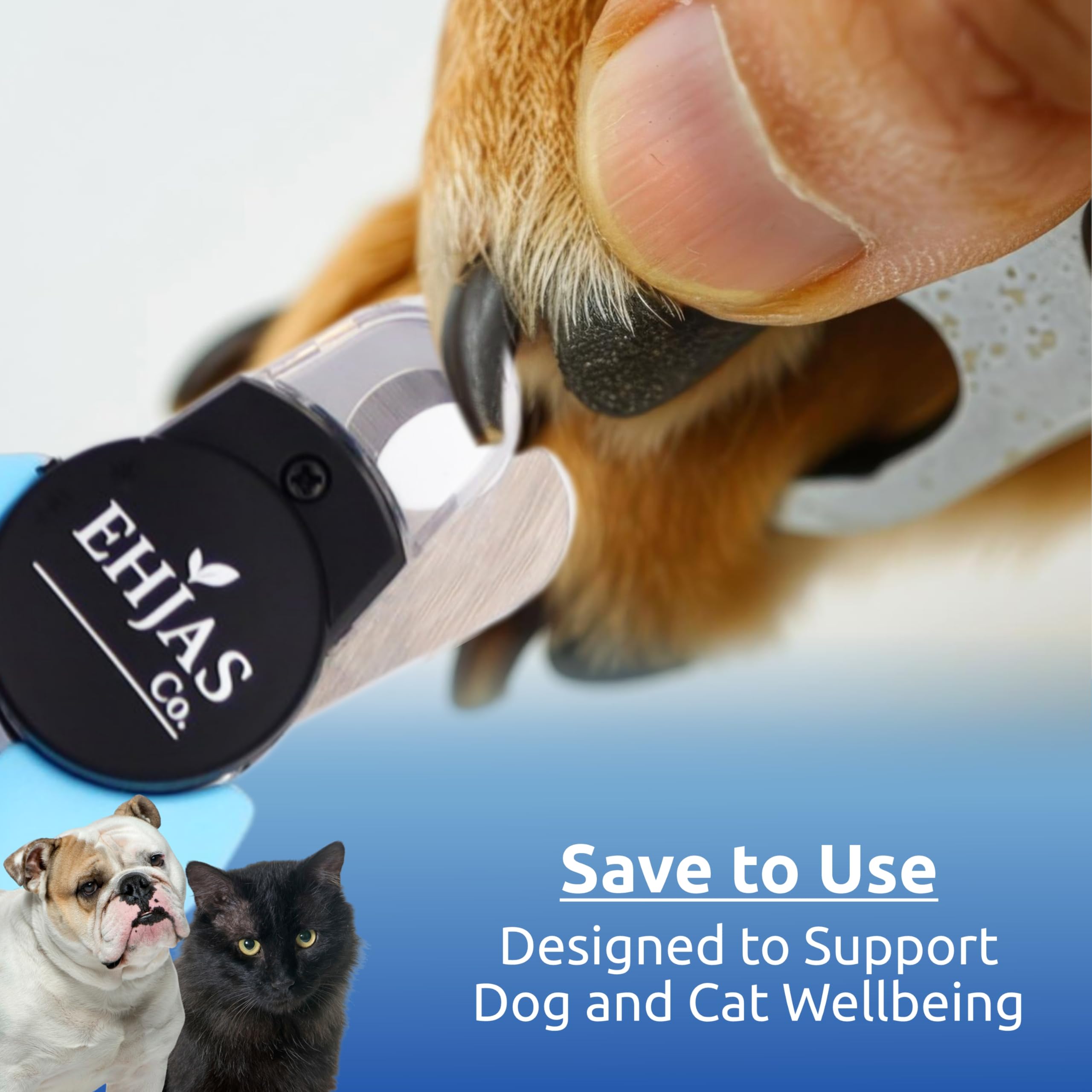 Stainless Steel Pet Nail Trimmer/Clipper with LED Light, Nail Trapper and Filer, Blue, for Dogs and Cats - image 5