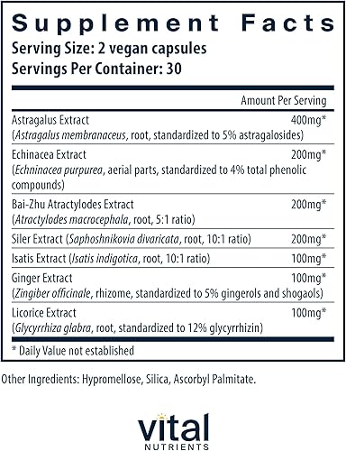 Miniatura 2 de Vital Nutrients Suplemento de apoyo inmunológico a base de hierbas para el sistema inmunológico, antioxidante vegano y suplemento de inmunidad,