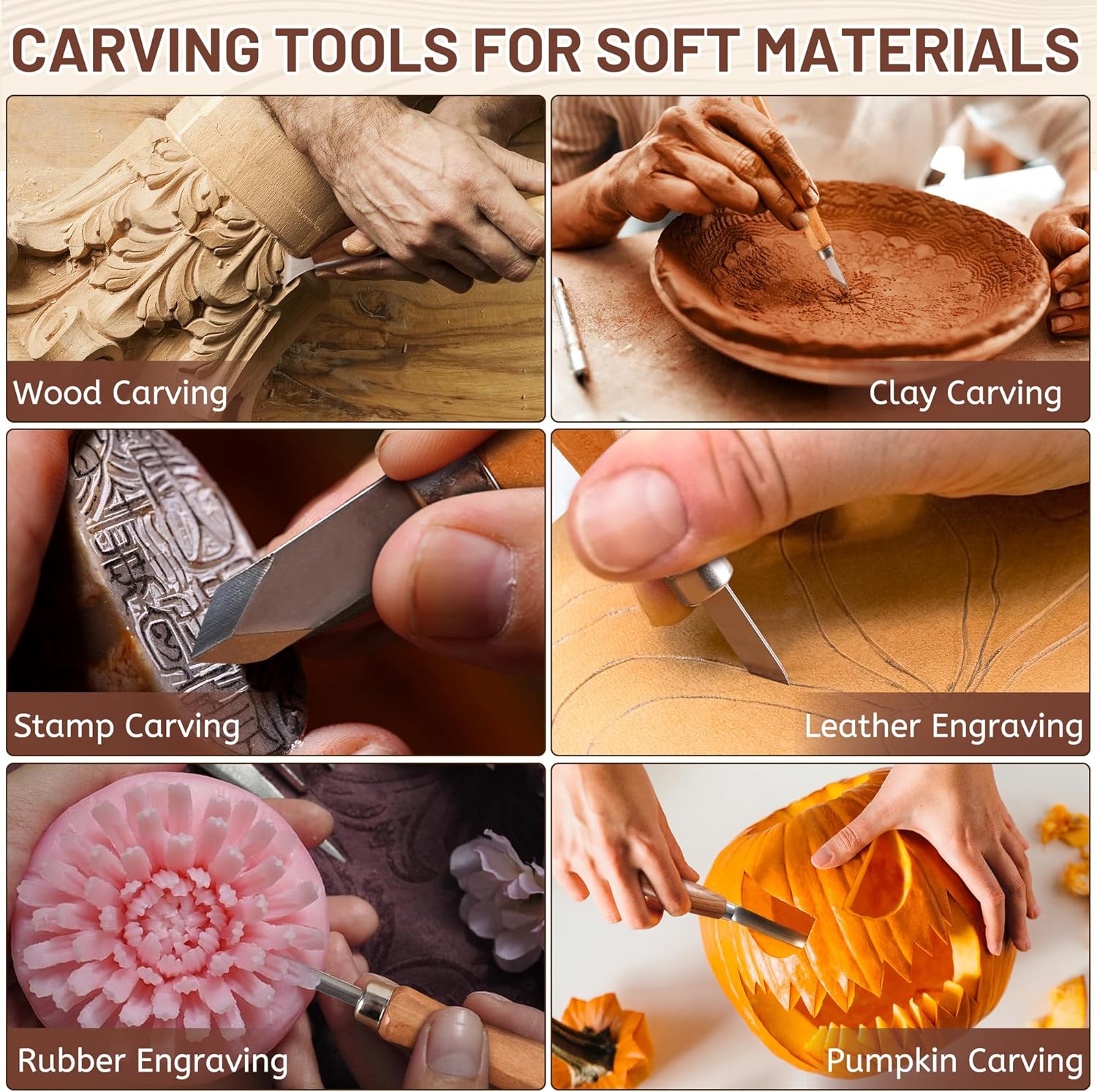 UBALANCE Wood Carving Tools Kit - 38Pcs Whittling Chisel Knife, Basswood Blocks, Gloves, Leather Strap, Strop Block, Sharpener, Ruler, Pencil, Paint Set, Zipper Bag for Beginners Hobbies