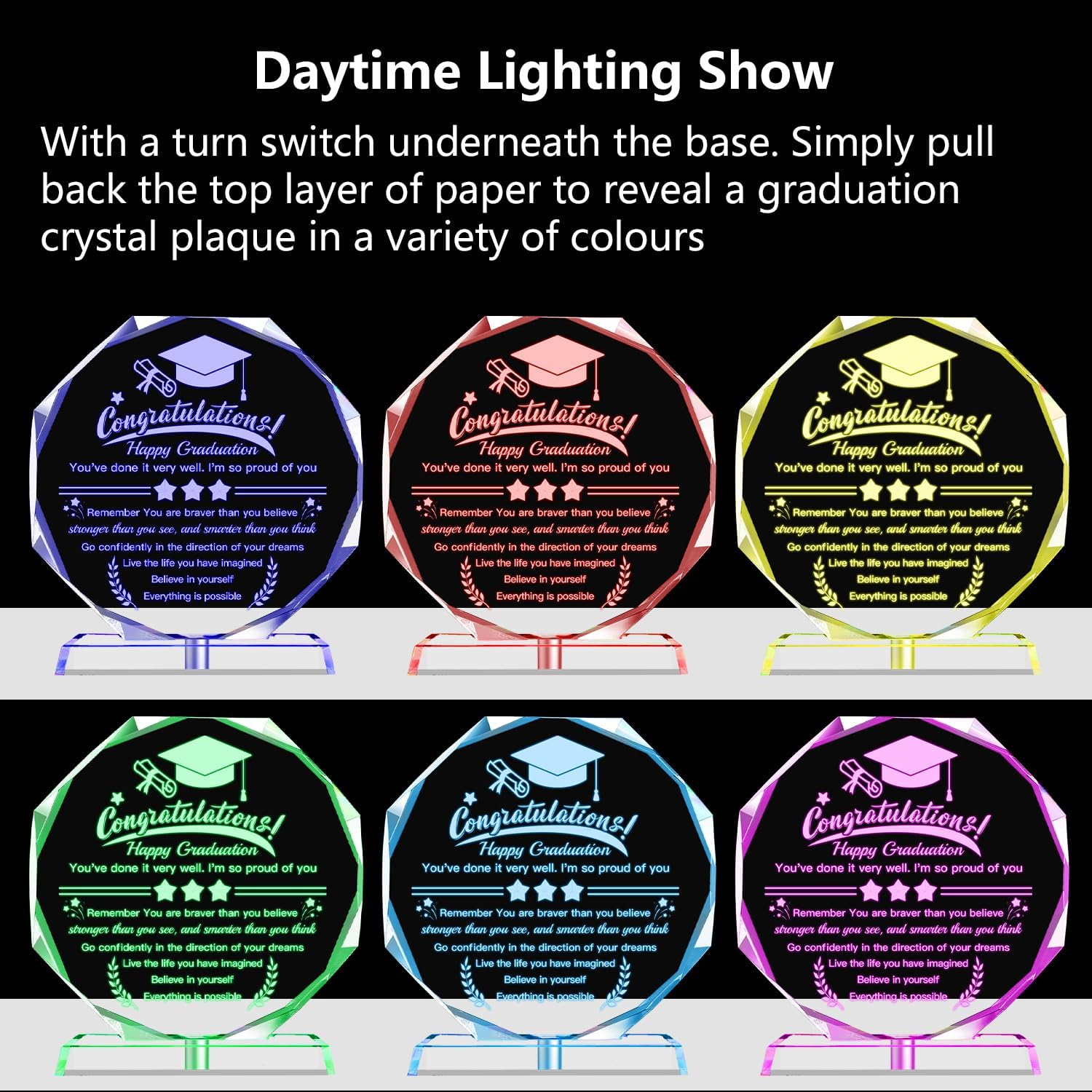 Graduation Gifts 2026, High School College Masters Degree PHD Graduation Gifts for Students, 3D Laser Engraved Crystal Keepsake for Women Men Girls Daughter Son Unisex (Octagon)