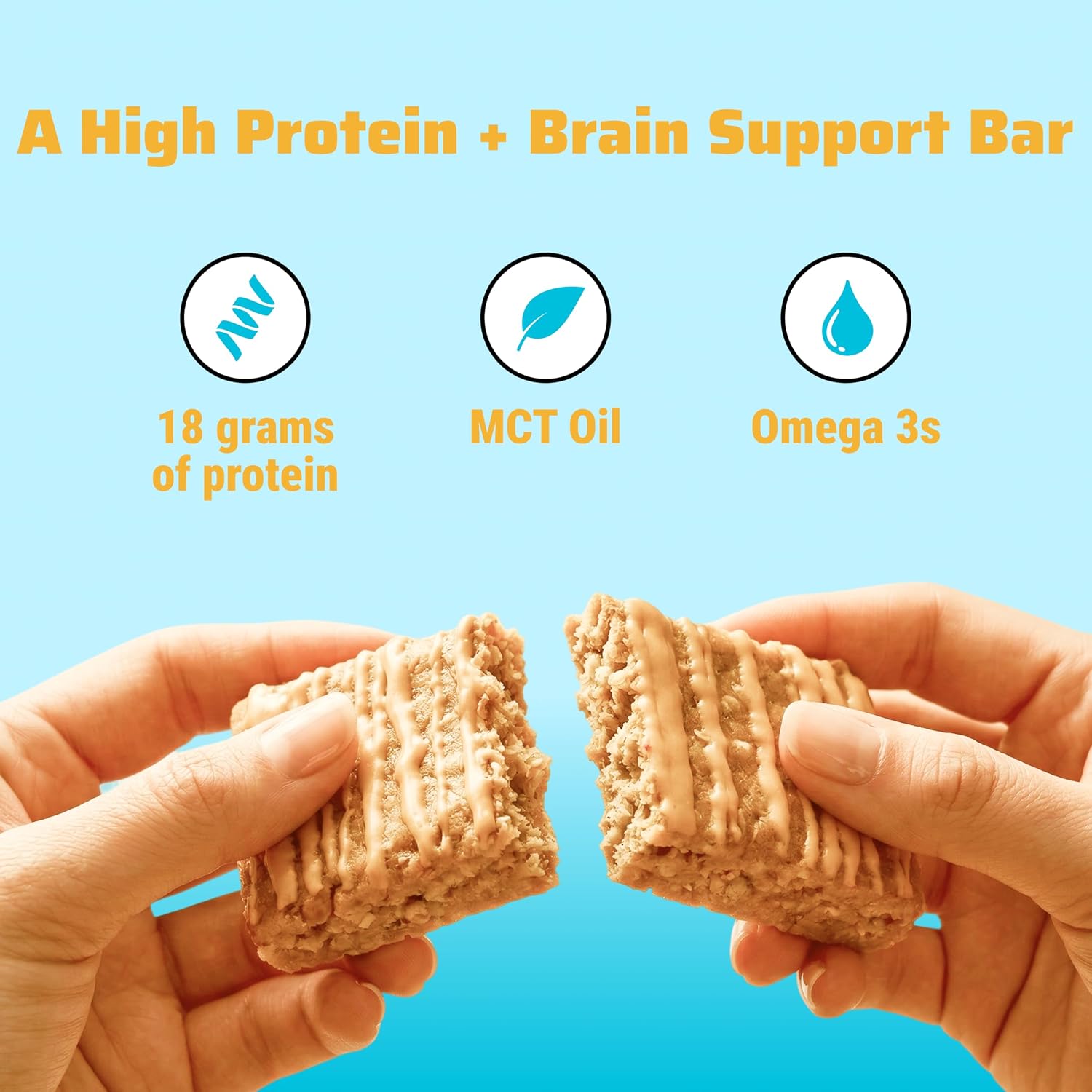 JiMMYBAR! - Golden Vanilla Cookies 'N Cream - 18g Protein Bars - Low 4g Sugar - 12 Count - Real Peanut Butter Base with Hand-Drizzled Chocolate Protein Bar - Functional Meal Replacement Bars