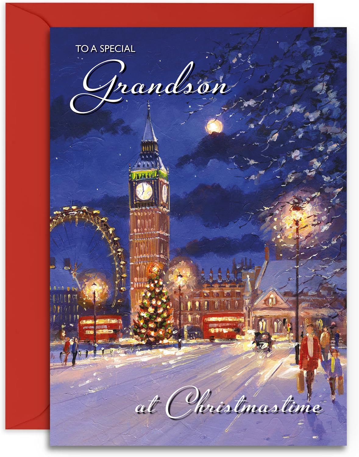 Biglietto Di Natale Olivia Samuel - London Eye E Big Ben - Formato A5 Con Busta - Prodotto UK - 4