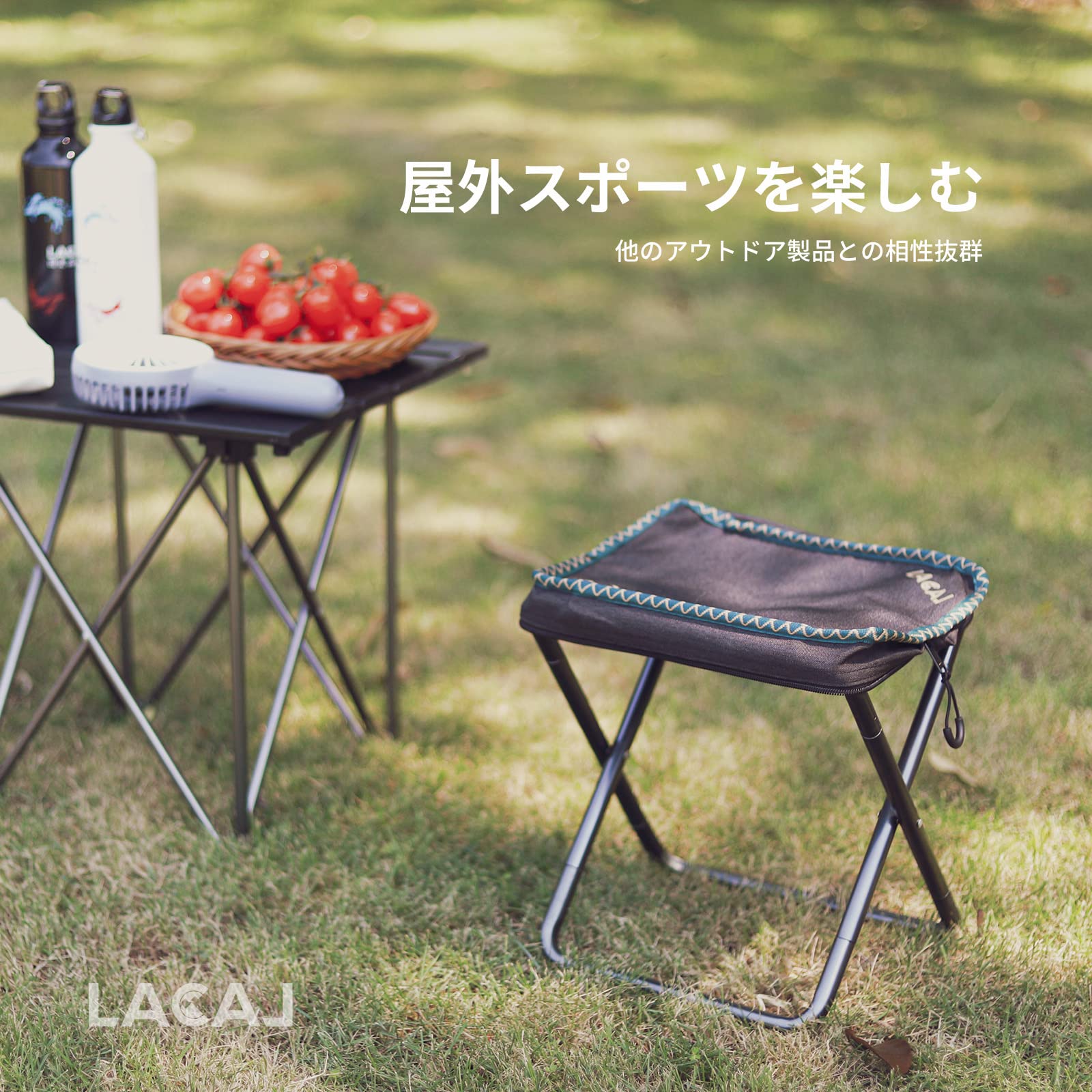 サイズ:2個】LACAL アウトドア チェア キャンプ 椅子 折りたたみ
