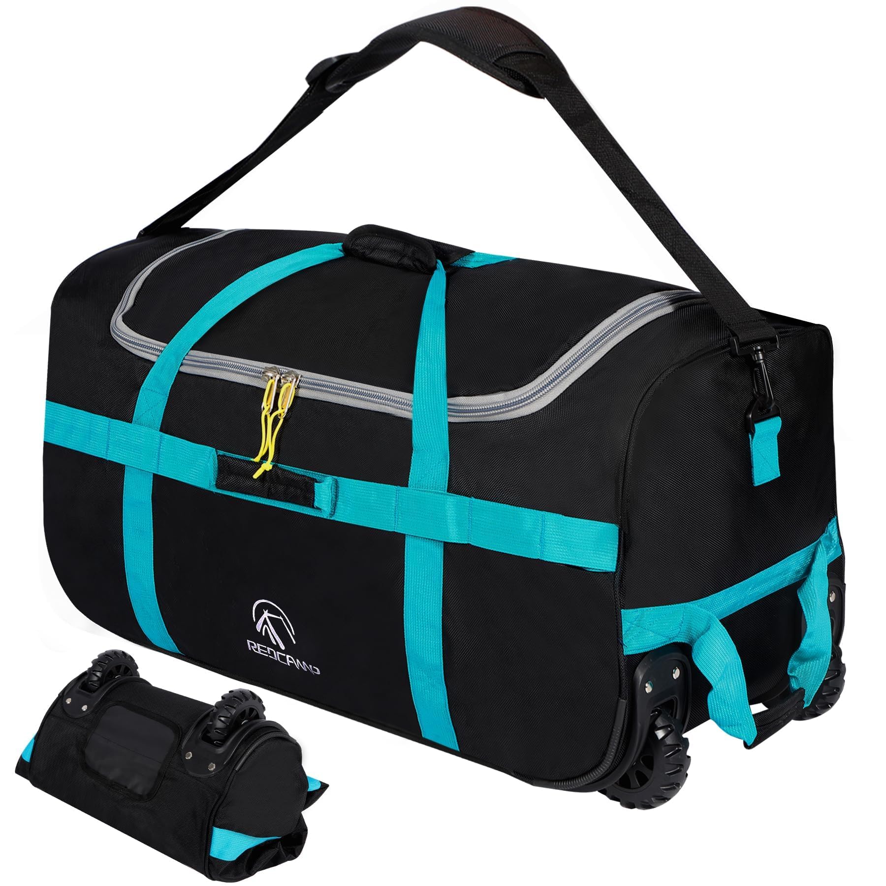 REDCAMP 85L/120L/140L Foldable Duffle Bag with Wheels, Large Travel Duffel Bag
