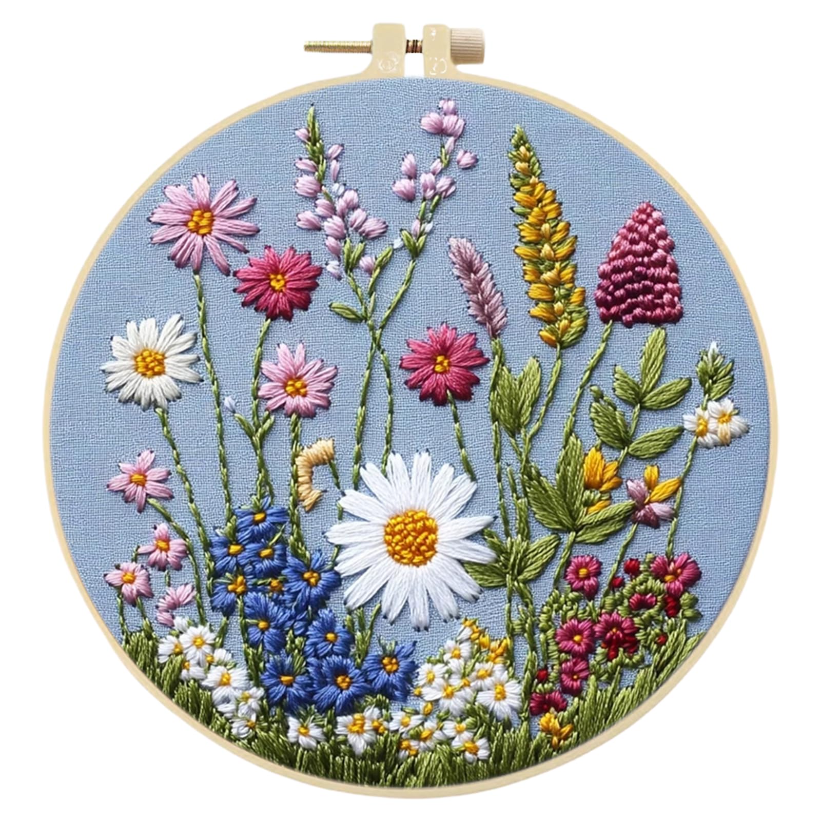 Poetrydraw Pastel Floral Diy Stamped Embroidery Kit 30X30cm For Adults