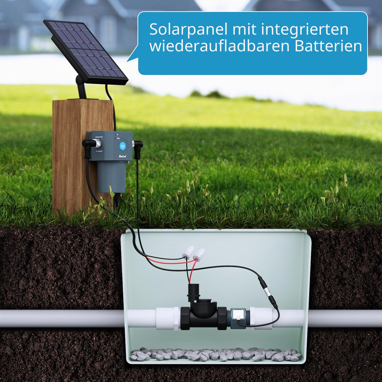 LinkTap ValveLinker DC Converter mit Wasserdichtem Sleeve – Wandelt 9-24V DC in 9V DC Ausgang um, kompatibel mit Solarmodulen, Netzteilen und verschiedenen DC-Stromquellen