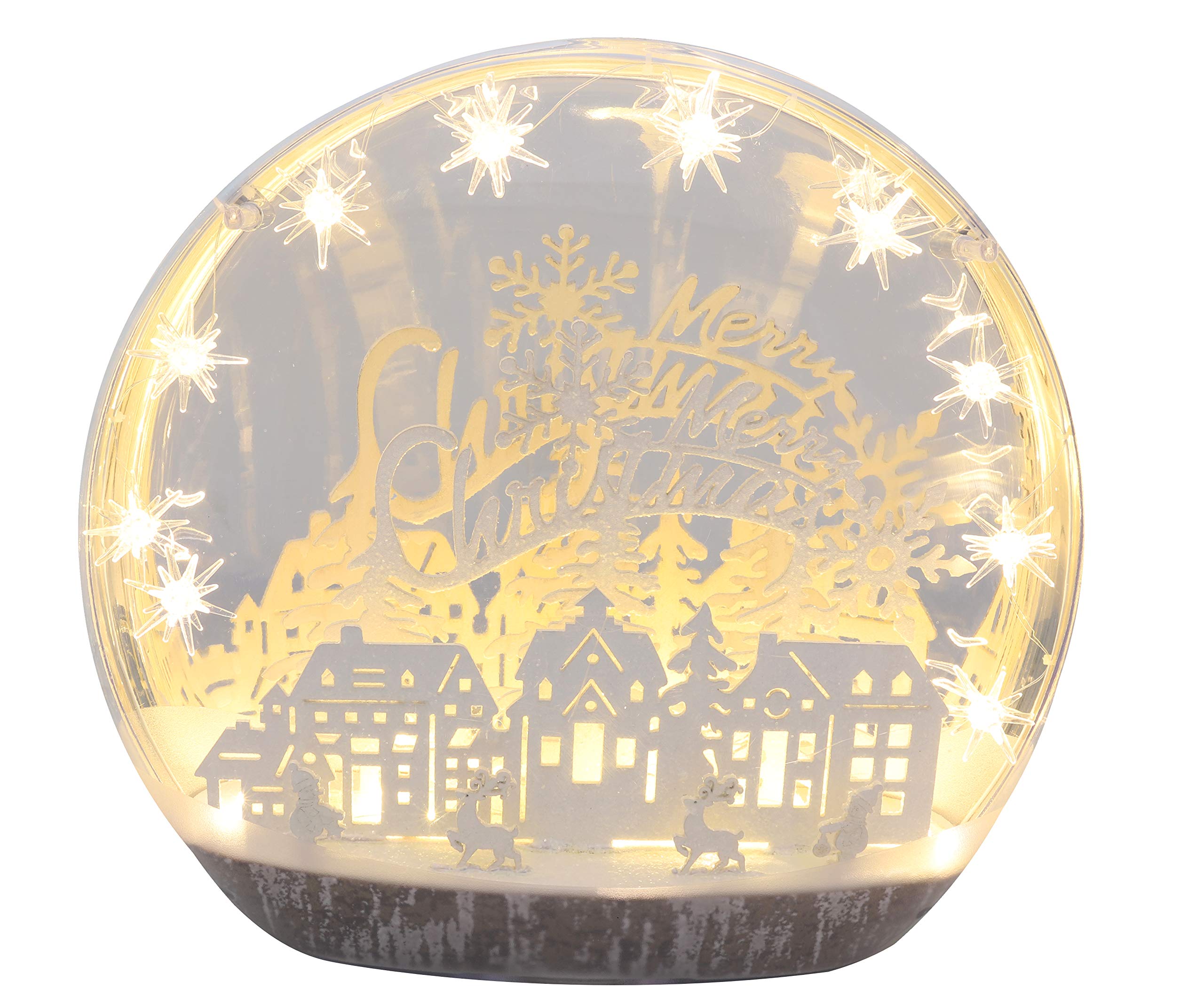 Toyland Christmas Toyland® Giant 38Cm Battery Operated Led Globe Scene - Reindeer & Village Design - Decorations (Christmas)