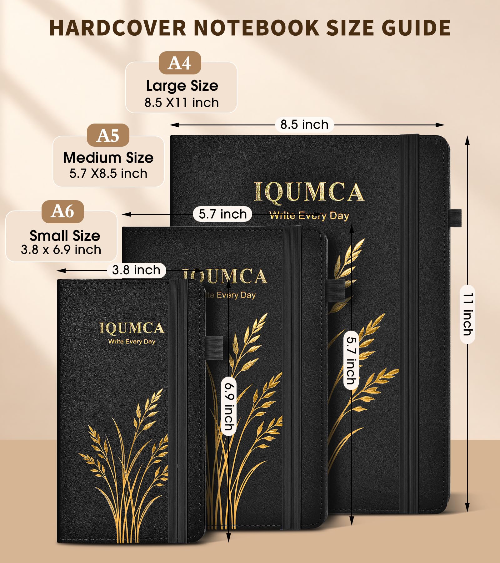 Taccuino a righe con 366 pagine 21,6 x 27,9 cm, formato A4