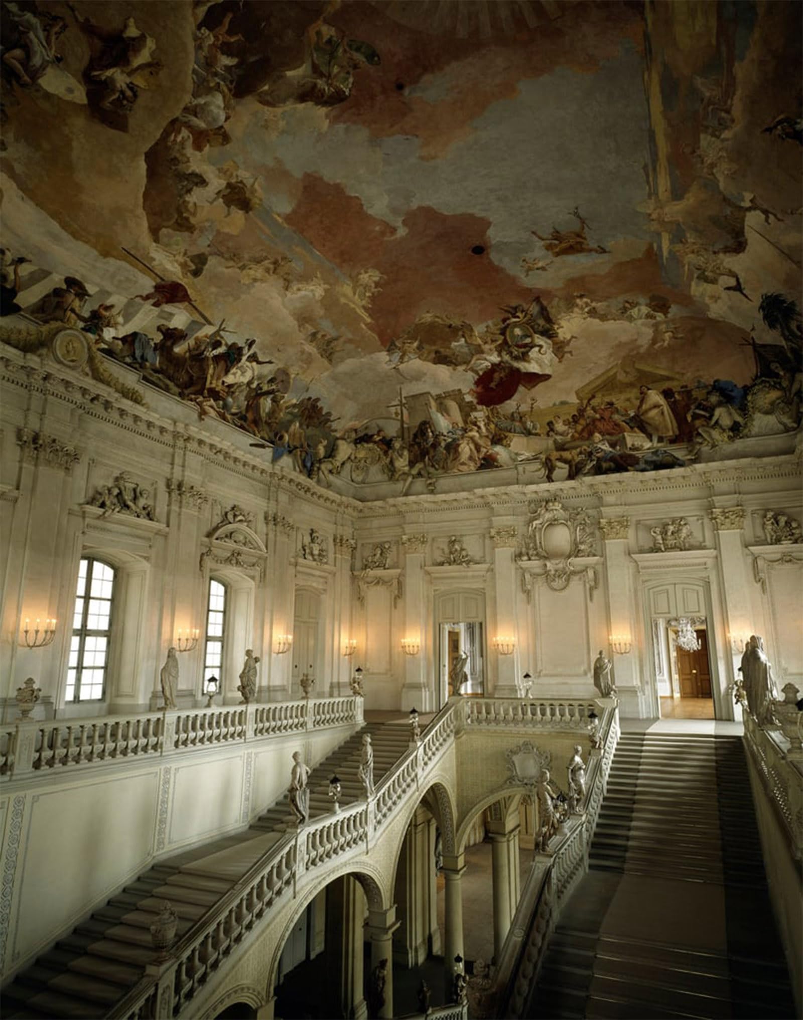 POSTERIIk Famous Print Pop Art Wall Art Graffiti View of the Great Staircase and Ceiling Representing the Allegory of the Five Continents by Battista Tiepolo Art Prints for Home Decor 60x90cm