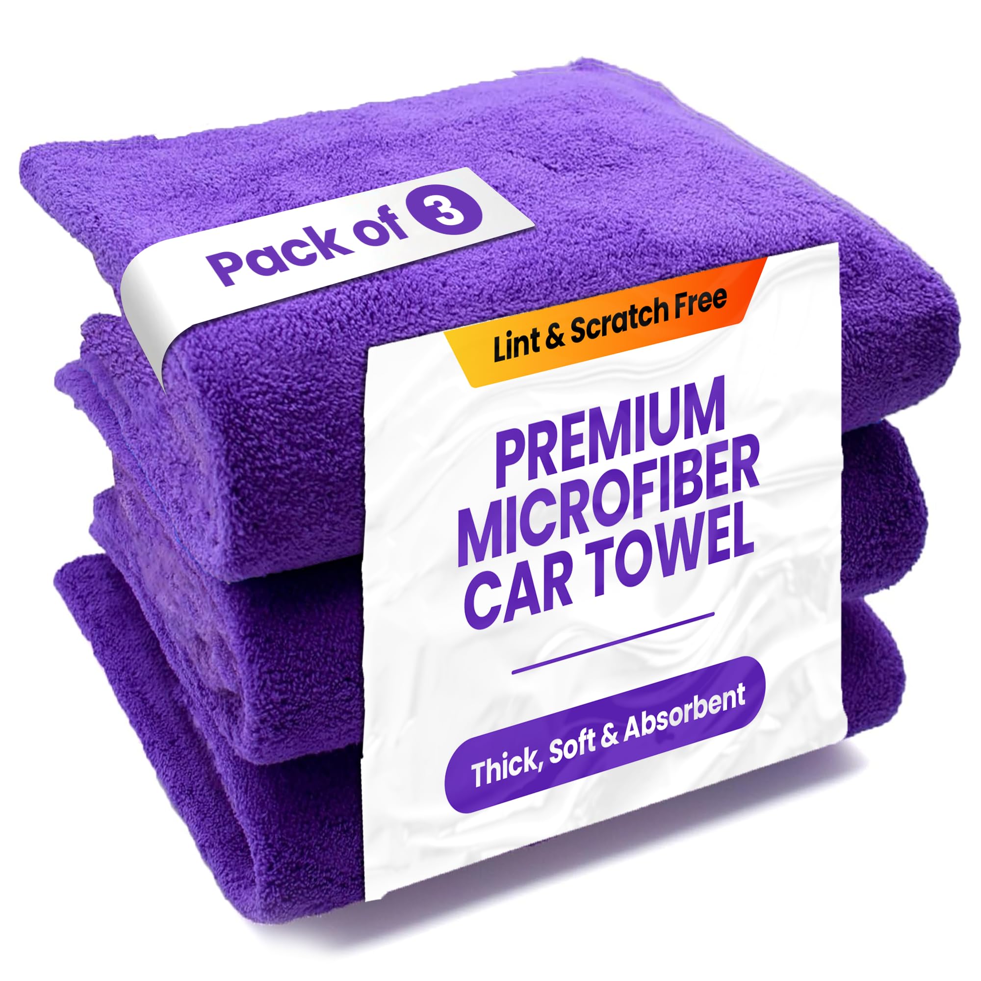 CA Detailing Premium Edgeless Microfibre Car Drying Towels Large, 3 Pack Supe...