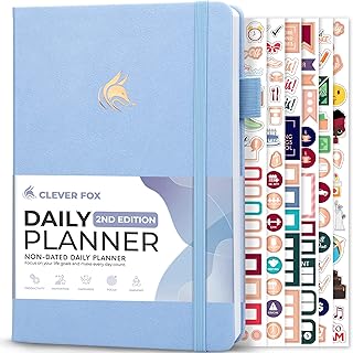 Clever Fox Daily Planner 2nd Edition – Undated Time Block Planner with Hourly Schedule, To-do List & Habit Tracker – Time Management Planner & Task Organizer – A5 Size, Lasts 6 Months (Periwinkle)