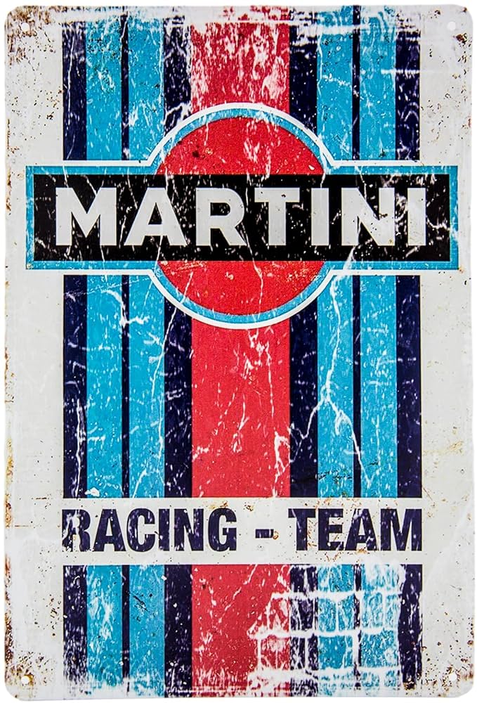 Targa Metallica Decorativa Stile Martini Racing - Retr&ograve; Per Bar, Casa O Locali
