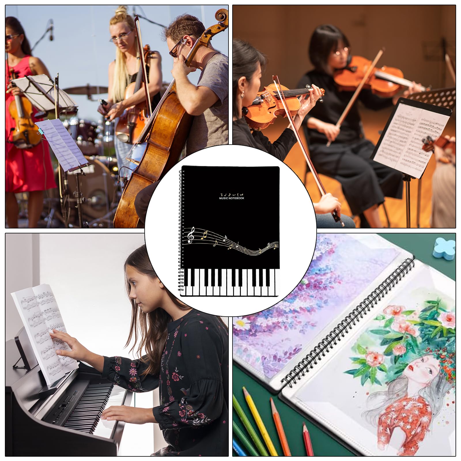 Cartellina Per Spartiti Musicali A4 - Con 40 Fogli, Per Pianoforte E Musicisti - Foto 10