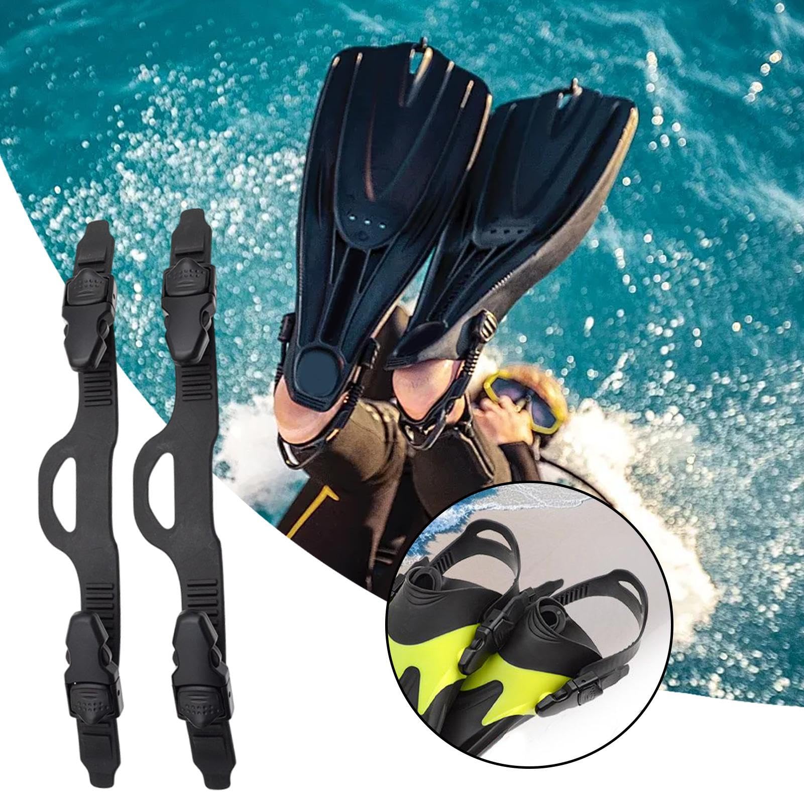 Correas de aleta | Correas de aleta de buceo de repuesto ajustables, versátiles hebillas de liberación rápida para mayor comodidad y rendimiento en el agua