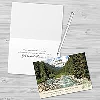 Vista 7 de Faithfully Yours surtido de tarjetas de cumpleaños de diseño paisaje, la majestad de Dios con versículos bíblicos