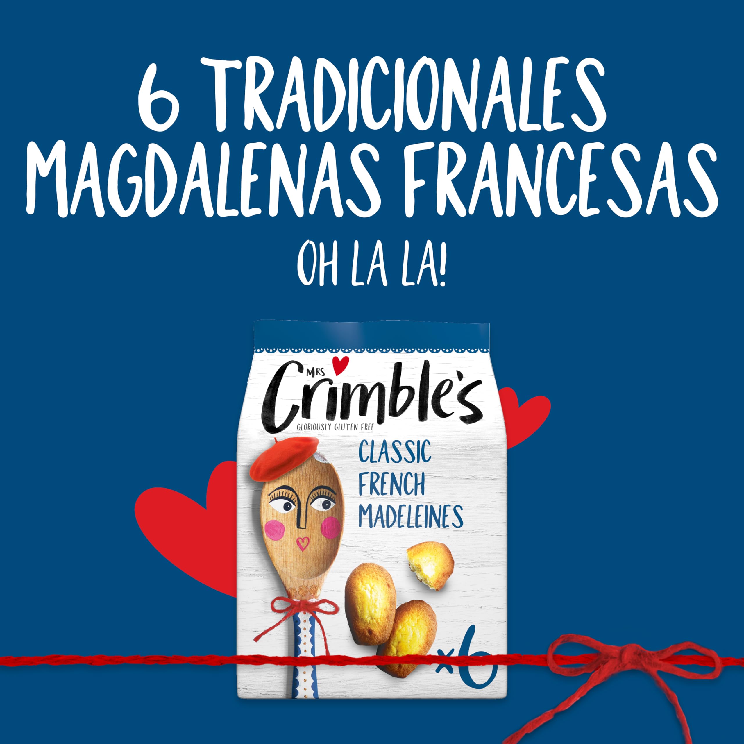 MRS. CRIMBLE'S GLORIOUSLY GLUTEN FREE Magdalenas Sin Gluten, Pack 6 Uds x 180 g, Optimas para el Desayuno o la Merienda, Galletas Esponjosas, Ingredientes Naturales