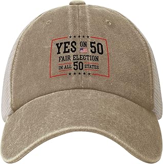 Yes On 50 Fair Election in All 50 States Trucker Hat Political Campaigns Baseball Cap Adjustable