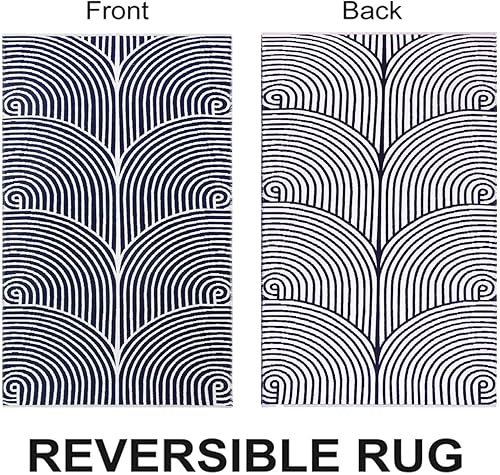 Miniatura 5 de Tiffasea Alfombra de área de 5 x 8 pies, tejida de algodón, lavables, reversibles, para sala de estar, interior y exterior, alfombra de piso de