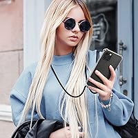 Vista 2 de kwmobile Funda cruzada compatible con Apple iPhone 12 Pro Max, funda transparente de TPU con correa de cable, color negro y transparente