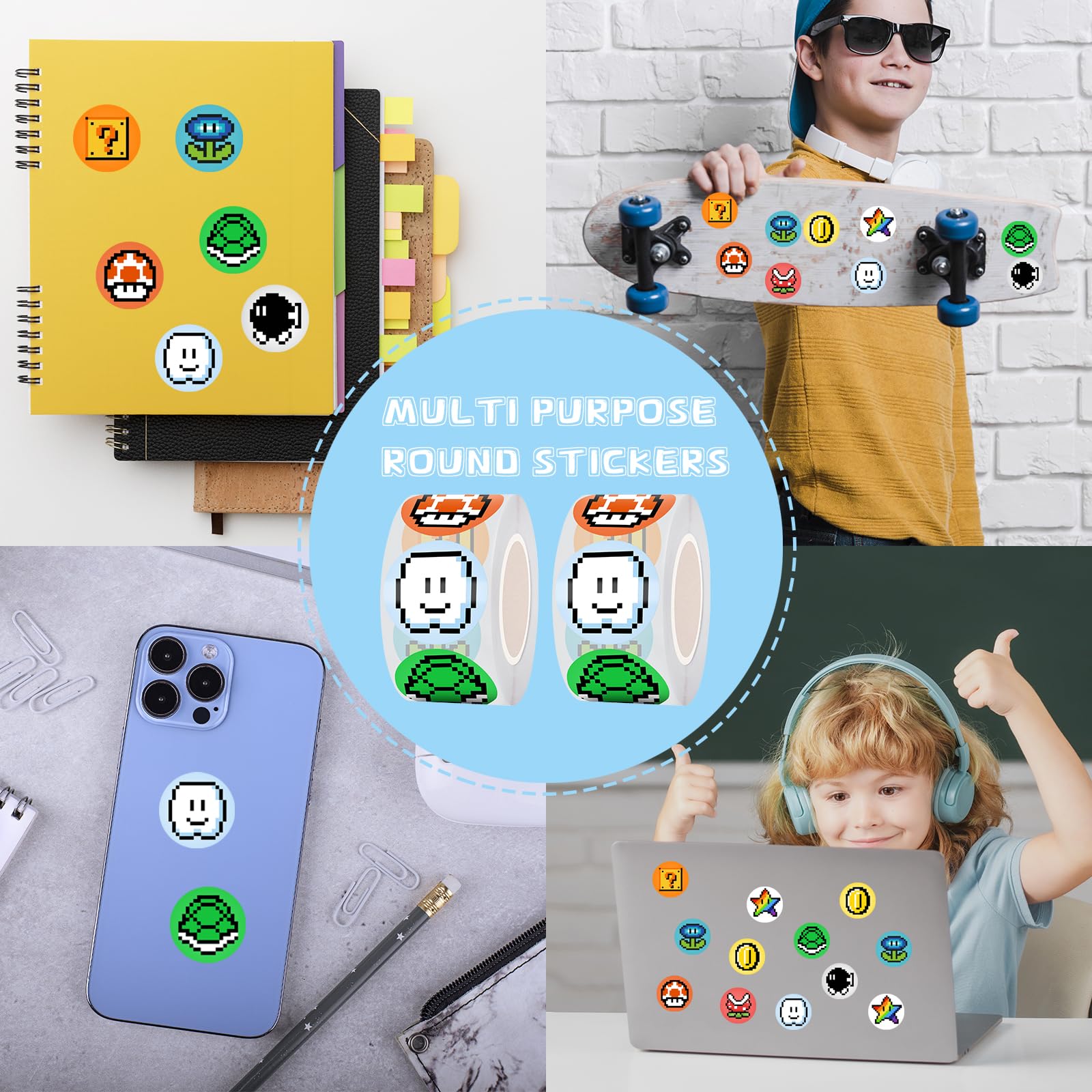 Piplayer Sticker Gaming Laptop Stickers Pounchi Retro Video Game Stickers - 100 Piece ...
