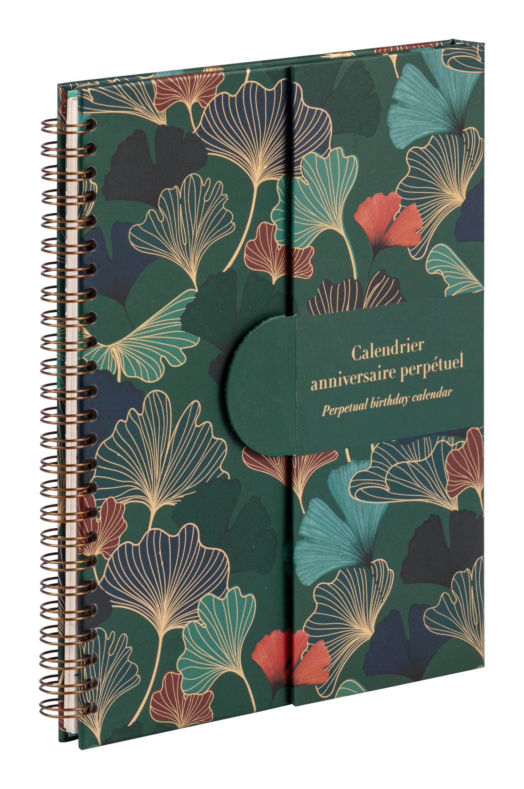 Calendrier Anniversaire Perpétuel Clairefontaine Gaïa Beige - 23x17 Cm Floral