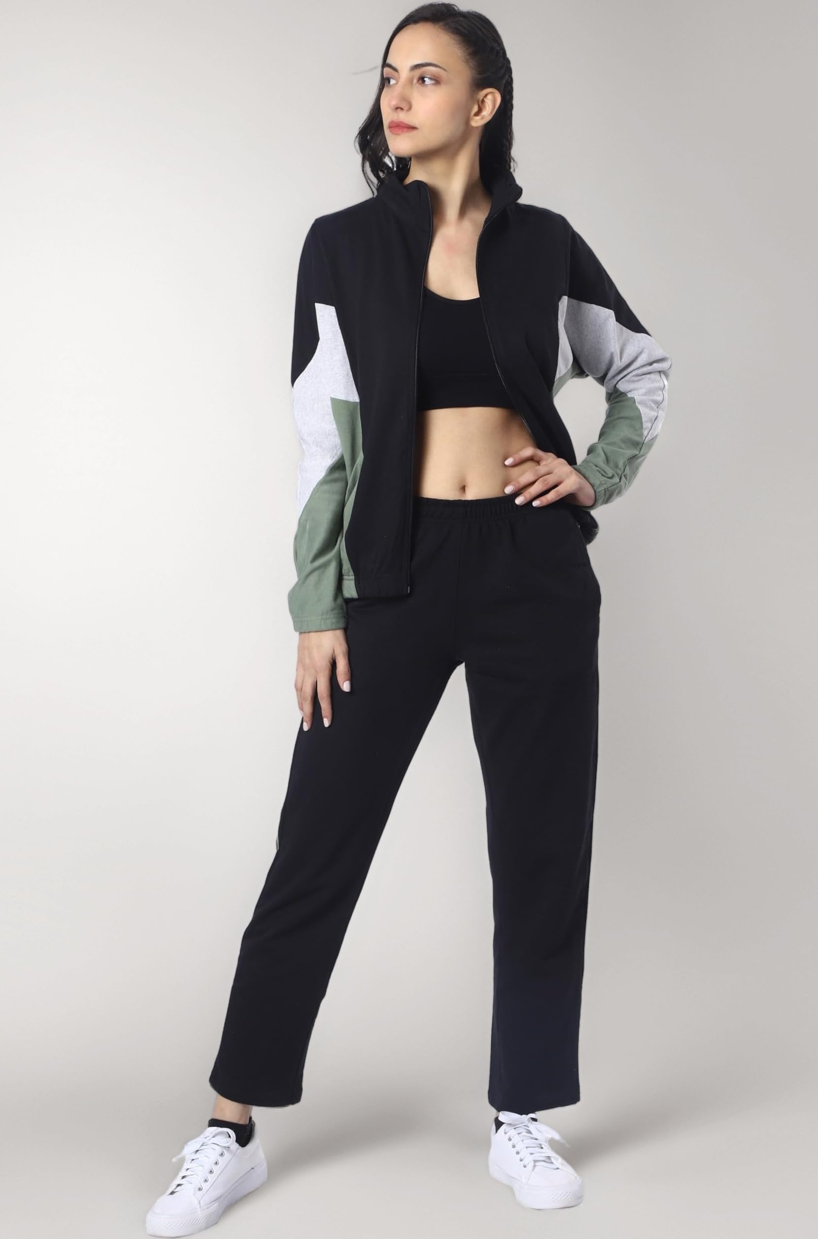 Sports Zipper Running Summer Track Suit | Gym Wear For Women Set | Track Suit For Women | Yoga | Trekking | Gym Tshirt and Pants | Summer Jacket | Tracksuit