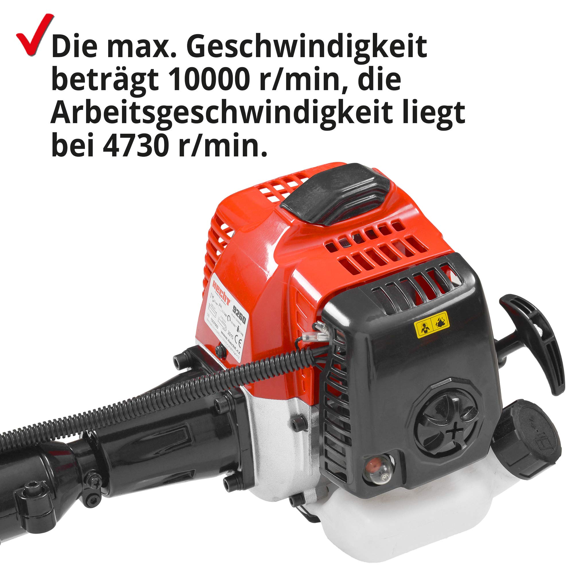 HECHT Benzin Hochentaster Teleskopsäge Motorsäge mit 26 ccm Hubraum, 34 cm Schwert und Teleskobstange bis zu 4,27 m Verlängerung für kraftvolles sicheres sägen in hohen Baumkronen (Hochentaster Rot)