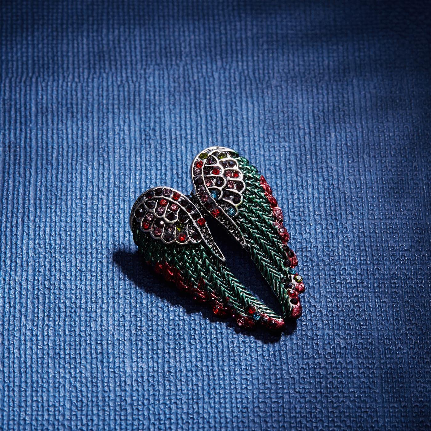 Broche Aile D'ange, 4Pcs Femmes Strass Incrusté Broche Broche Vintage Élégantique Broches Pour Banquet Mariage Quotidien Bijoux Fournitures(Blanc