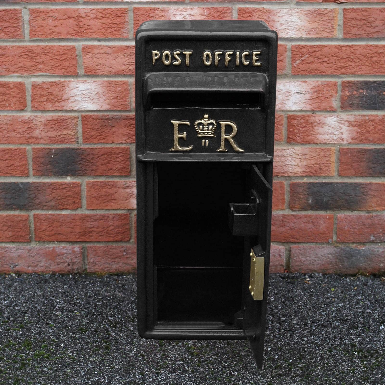 Boîte aux lettres murale en fonte Royal Mail pilier verrouillable 2 clés pour bureau de poste extérieur résistant