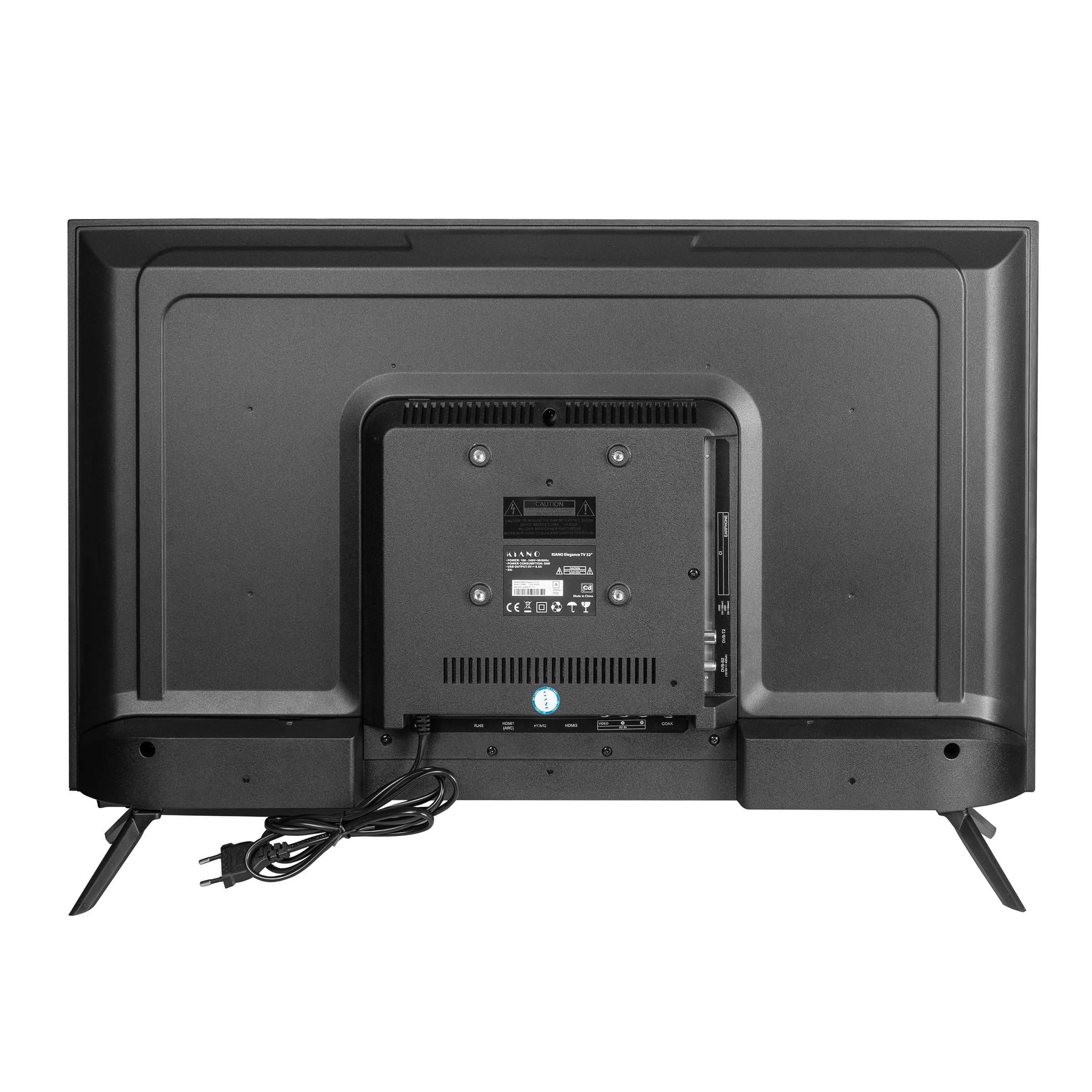 KIANO Elegance 32" Smart TV HD – VIDAA OS, D-LED, HDR, Dolby Digital Plus, Wi-FI, HDMI/USB, Triple Tuner DVB-T2/S2/C, PVR USB, Design sans Bordures