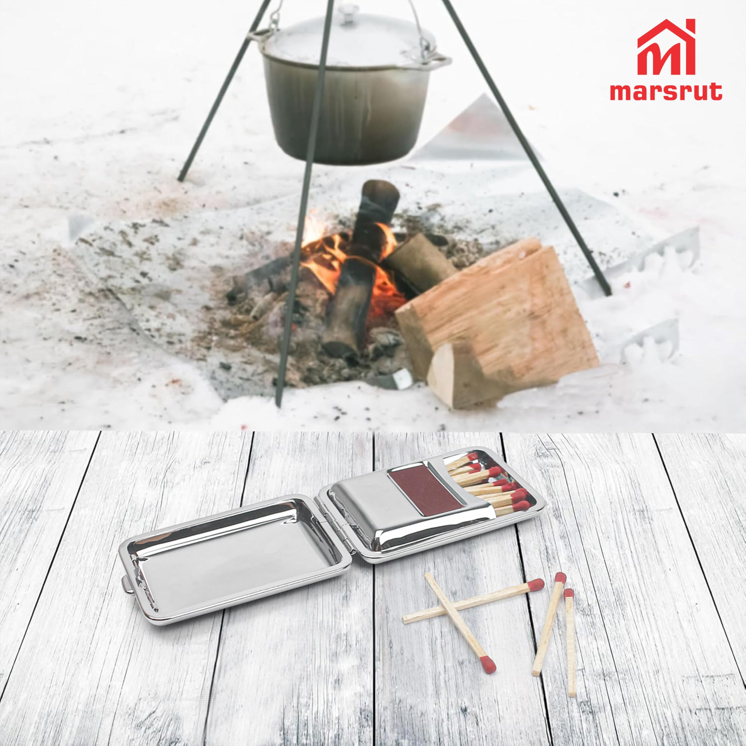 Mini Survival Matchbox BEAHING Match Box, Stainless Steel Matchboxes ...