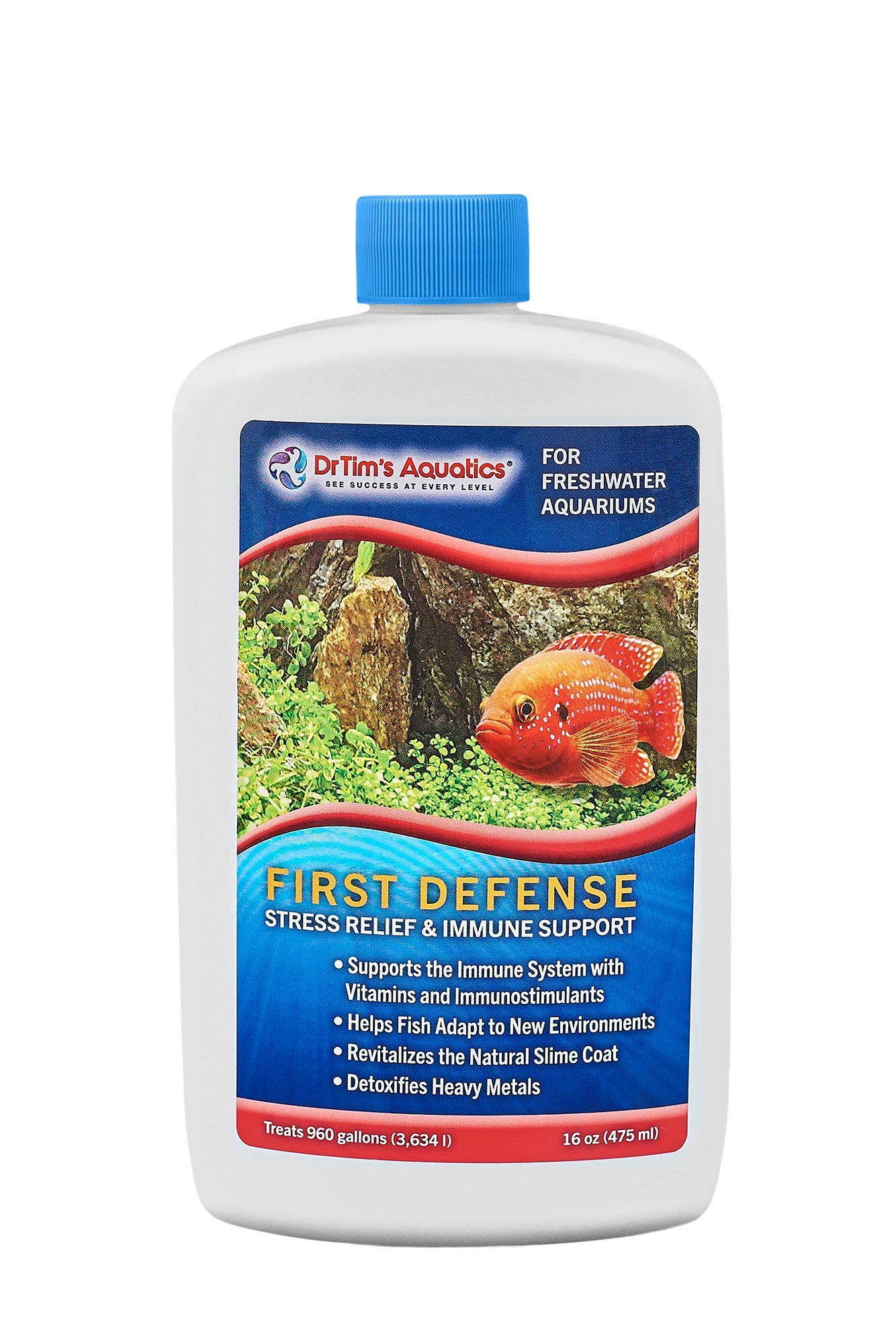First Defense Aquarium Stress Relief & Immune Support, Freshwater (16 oz - treats 960 gallons)