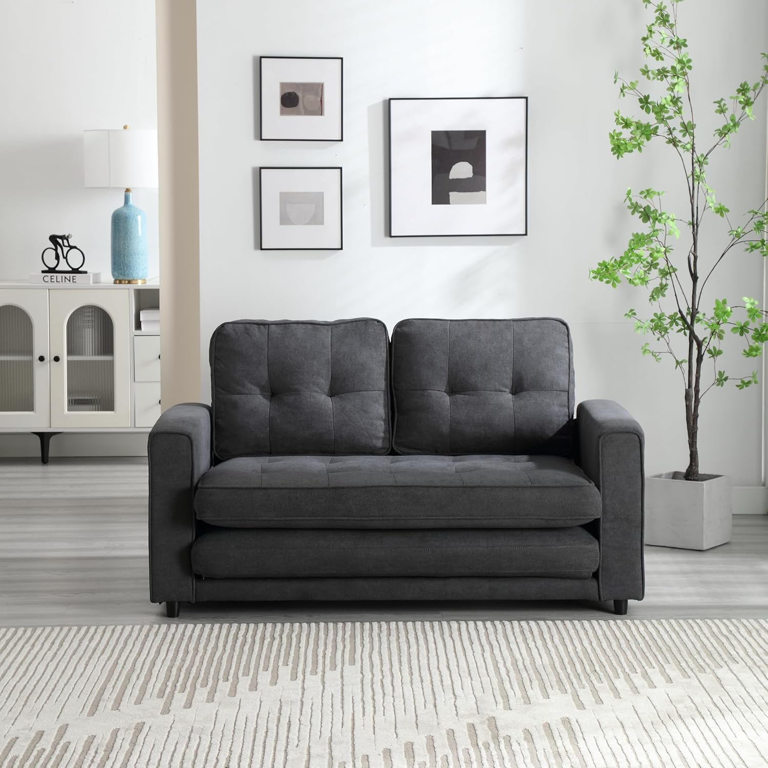 LAVHOME Sofa, Convertible Futon Sleeper sofabed,Space