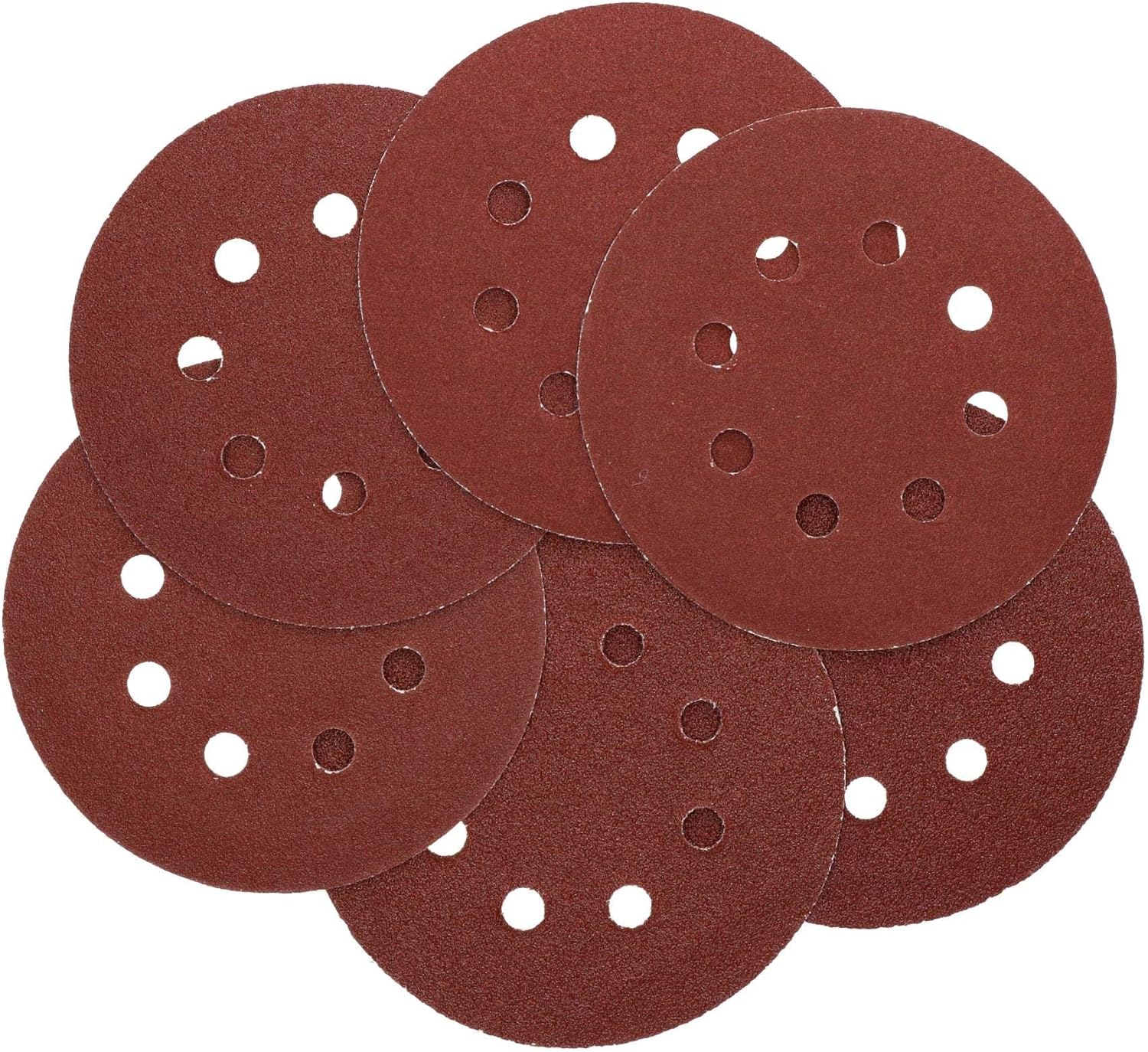 125mm 5" Hook And Loop Sanding Sander Abrasive DA Discs Mixed Grit 6pc
