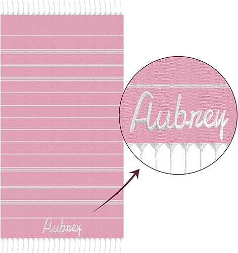 Miniatura 2 de Toallas de playa de algodón personalizadas con borlas para adultos, de gran tamaño, 39 x 70 pulgadas, toalla de playa turca con nombre bordado,
