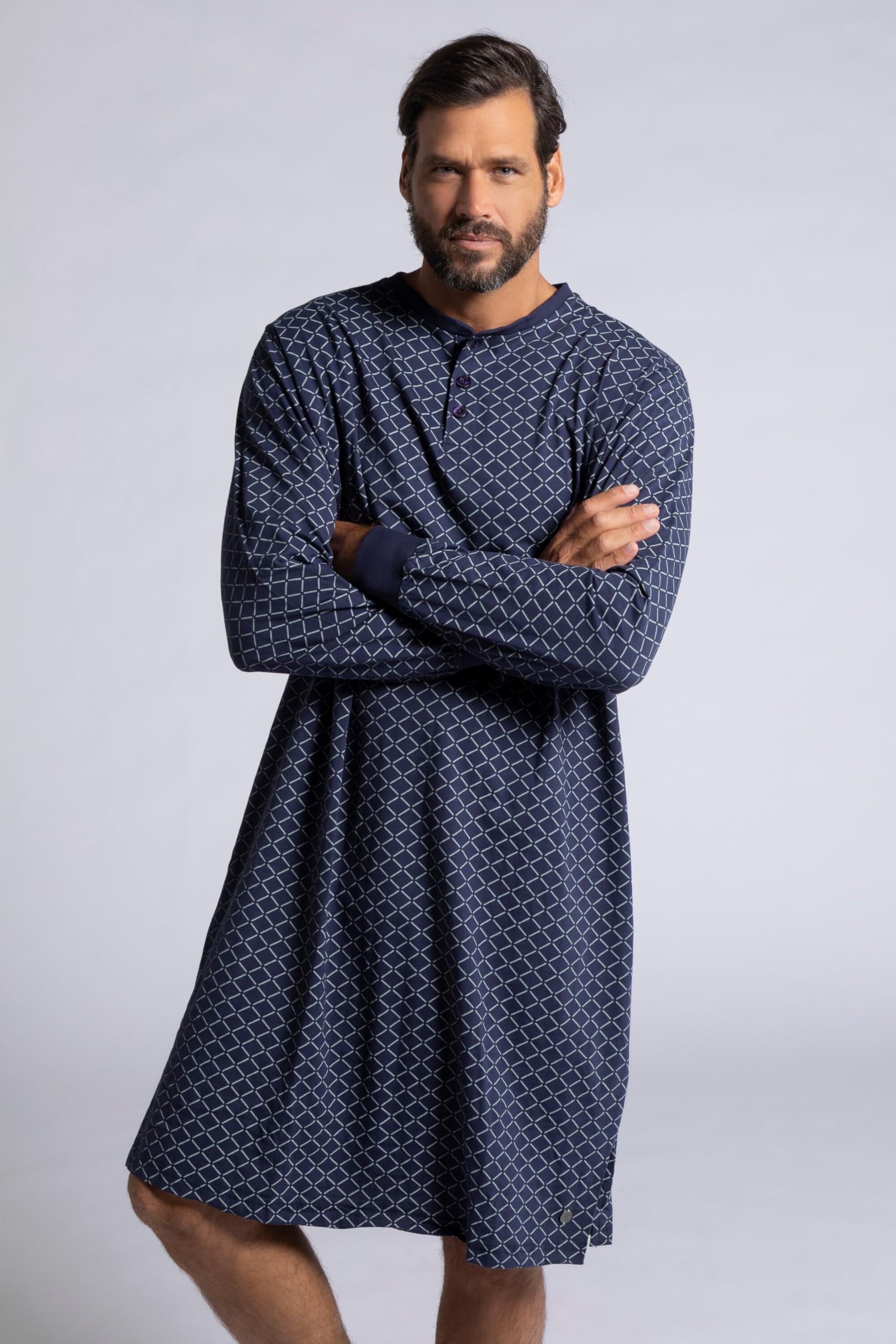 JP 1880 Hommes Grandes Tailles L-8XL Chemise de Nuit, uni, Manches Longues 748638