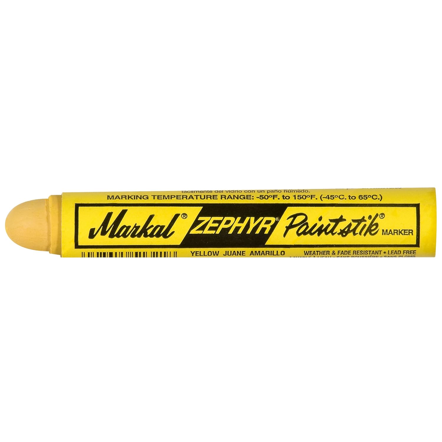 Markal 51321 Zephyr Paintstik Glass Paint Crayon for Marking Glass, Wear Resistant, Water Soluble, Yellow (Pack of 12)