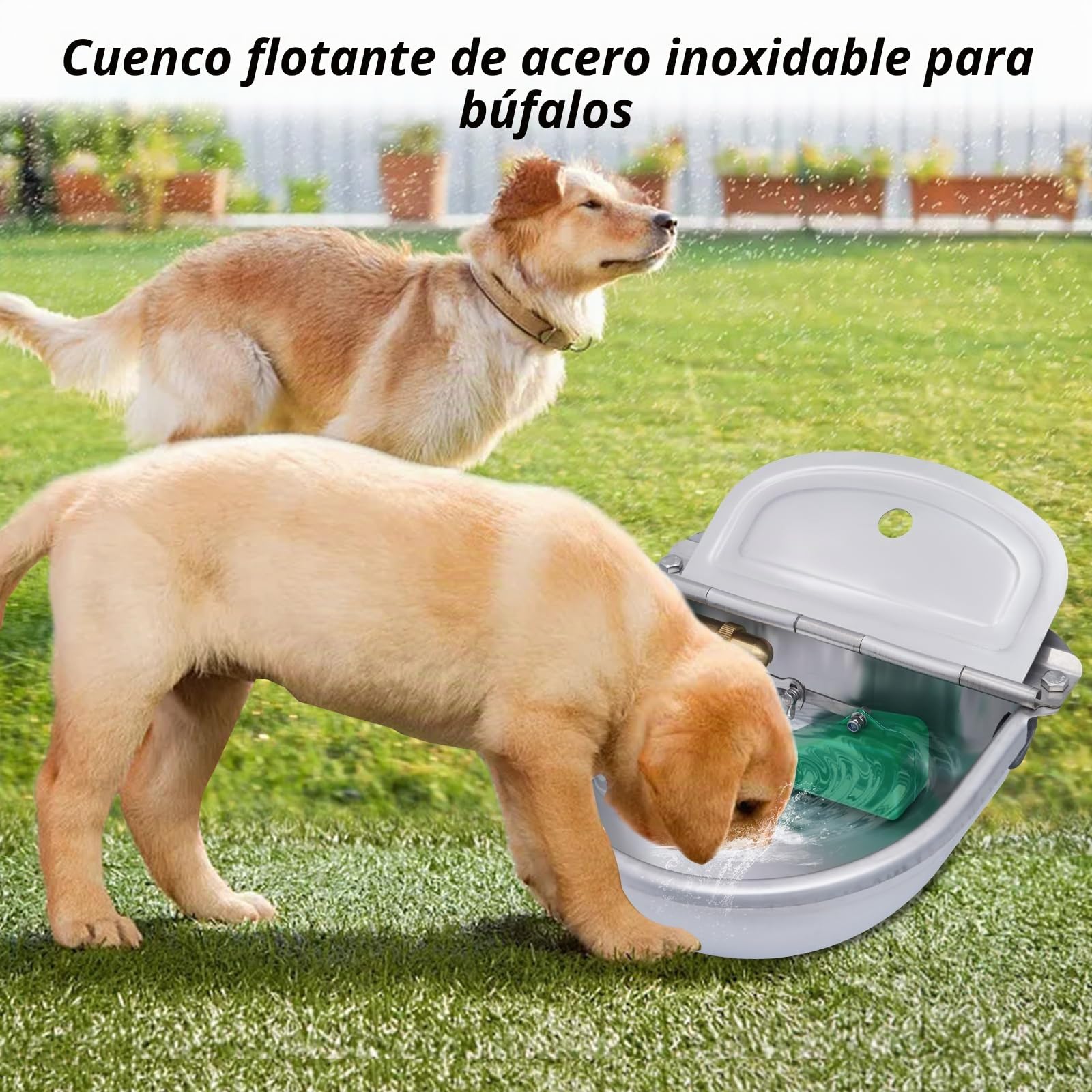 Bebedero Automático de Acero Inoxidable Fundido Con Válvula de Flotador de 1/2 Pulgadas de Latón Para Caballos, Ganado, Perros y Gallinas