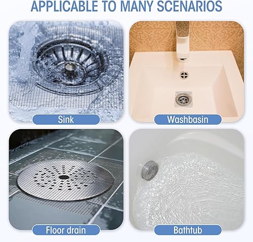 Miniatura 7 de Cubierta de drenaje de ducha desechable, actualización 2026 de 3.94 pulgadas, calcomanías cuadradas para drenaje de drenaje de piso para baño y