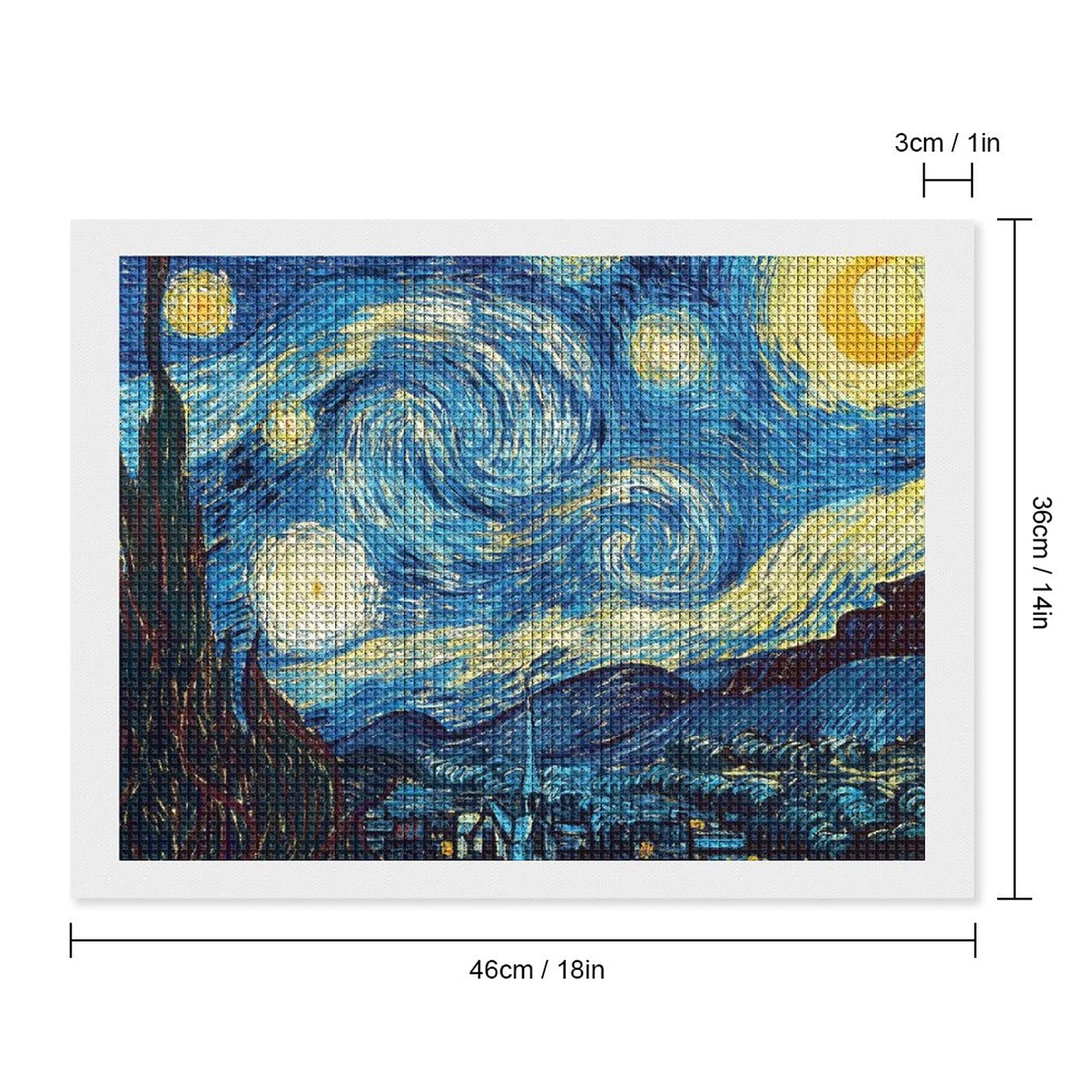 ゴッホの『星月夜』ダイヤモンドアート完成品 ゴッホの『星月夜』ダイヤモンドアート完成品 ゴッホの『星月夜