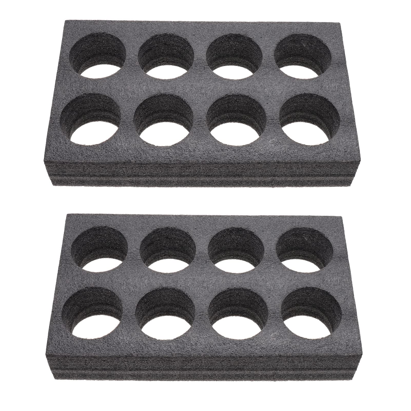 NUOBESTY Porte-gobelet Pratique en Mousse Polyéthylène Noire 2 Pièces 8 Trous pour Stabiliser les Boissons à Emporter les Restaurants ou Salons de Dessert
