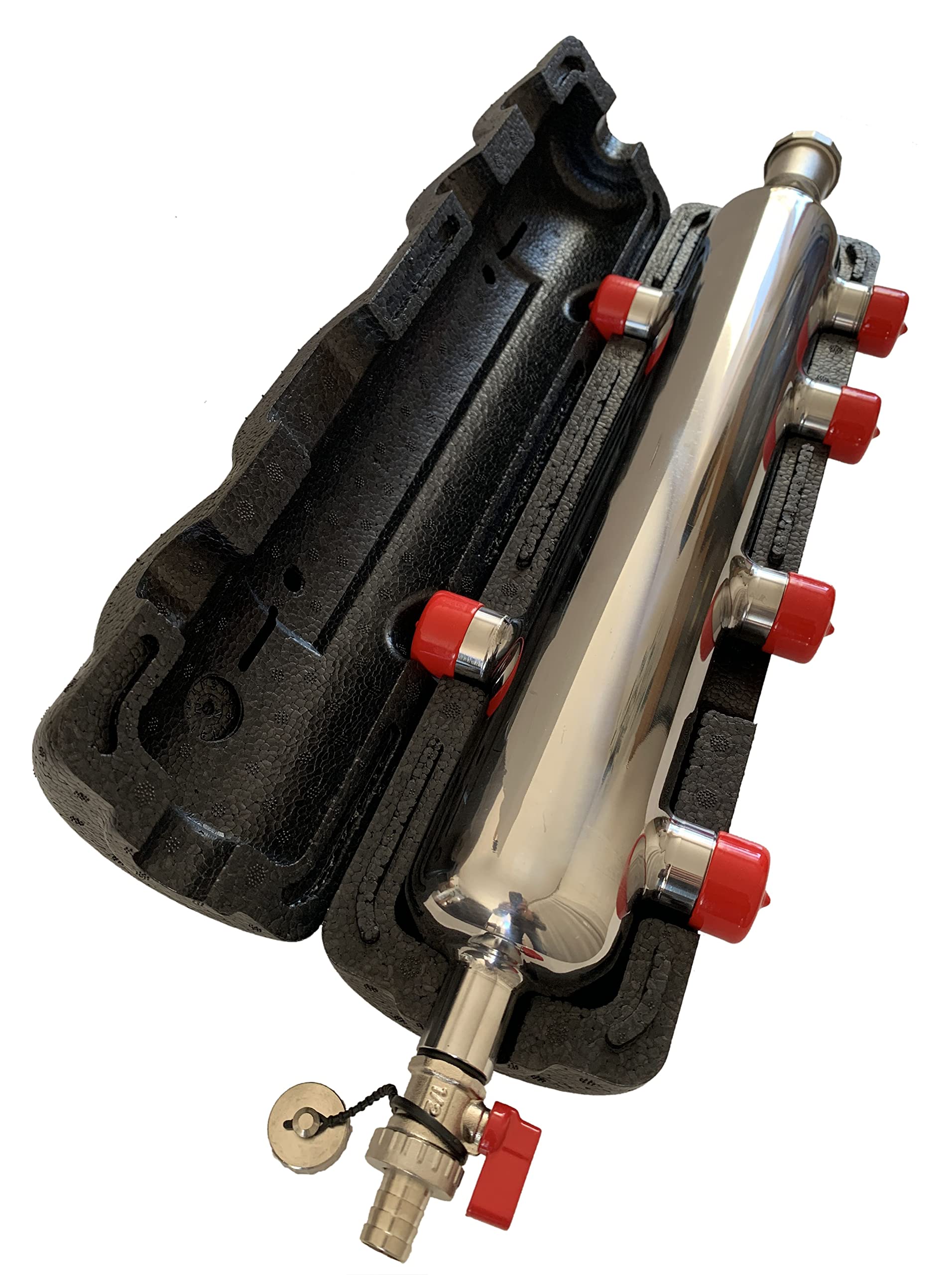 Separatore Idraulico 6x1 Pollice GZ 2x1/2 Pollice GW Acciaio Inox 10 Bar Accoppiamento Valvola Di Spurgo Scarico Corpo Di Accoppiamento Per impianto Di Riscaldamento