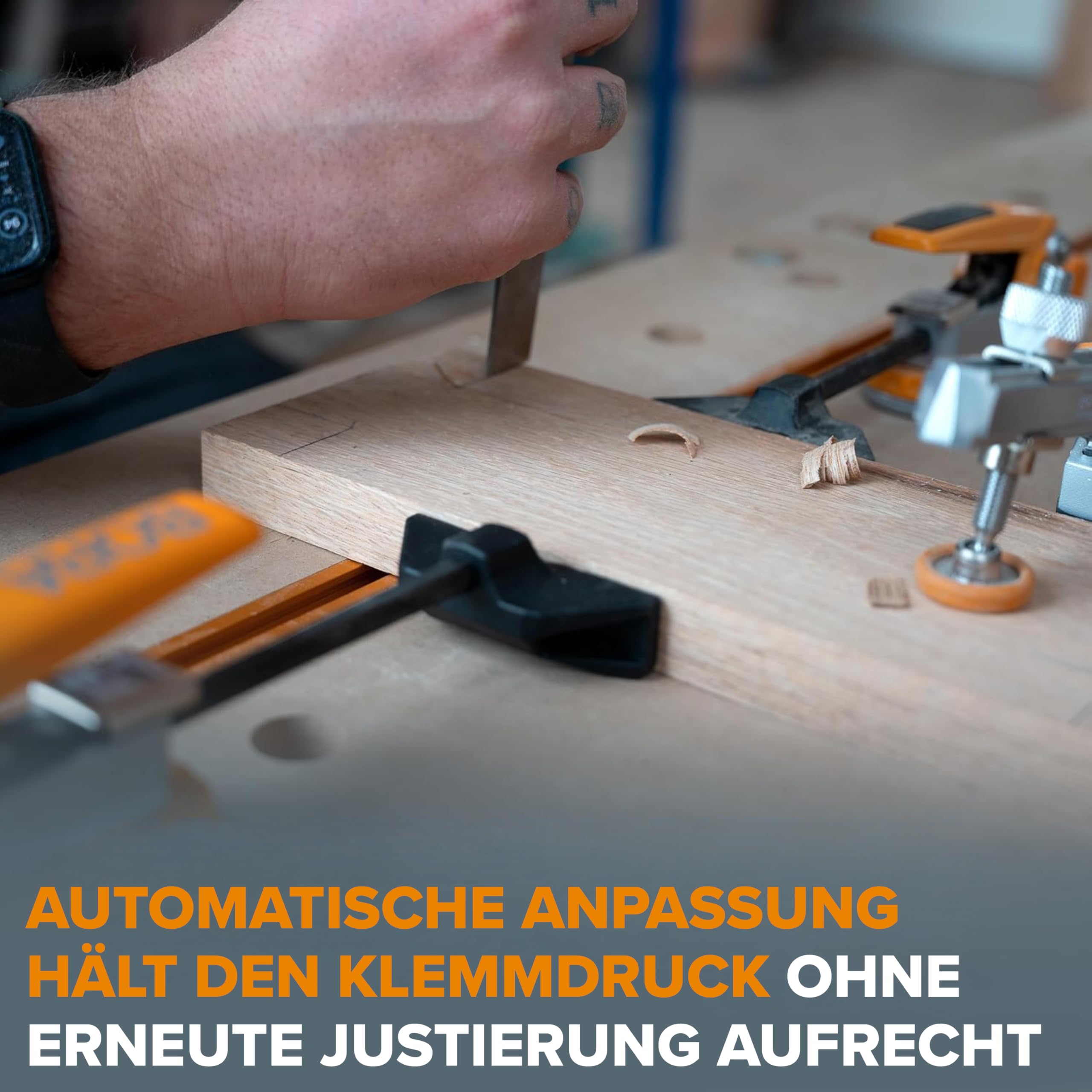 BORA BR-G050201 Inline T-Nut-Klemme 8 mm mit T-Bolt, Auto-Justierung